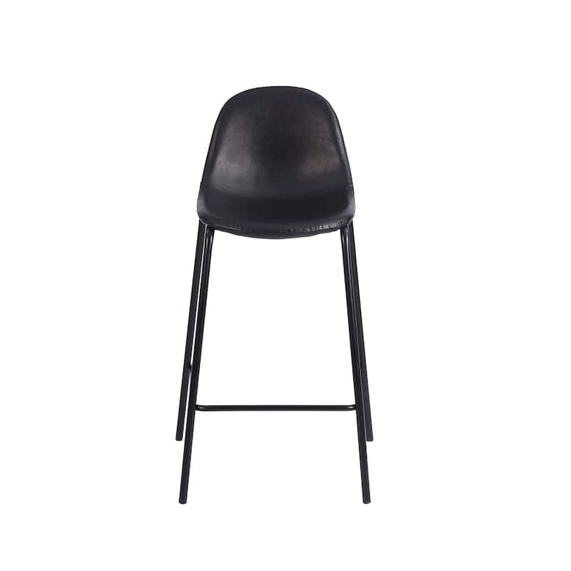 Porthos Home Tave Counter Stools Set Of 2, PU Leather Upholstery, Iron Legs