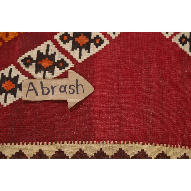 Vegetable Dye Kilim Qashqai Persian Vintage Area Rug - 5'3"x 7'7"