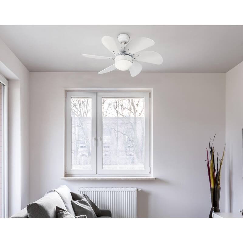 Westinghouse Lighting Turbo Swirl 30-Inch 6-Blade Indoor Ceiling Fan with Dimmable LED Light and Opal Frosted Glass