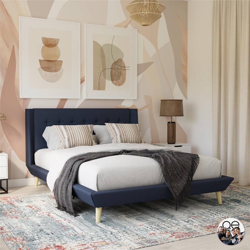 Avenue Greene Ansel Upholstered Bed - Blue Linen - Full