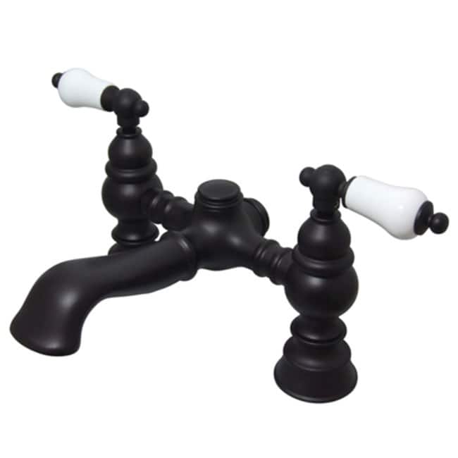 Kingston Brass Vintage Deck Mounted Clawfoot Tub Filler with Porcelain