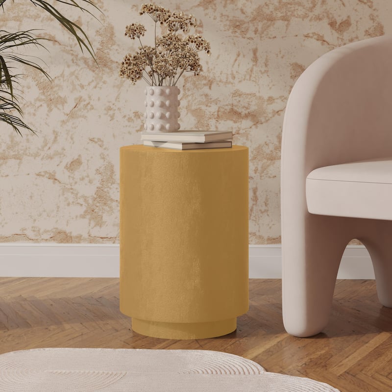 Ramble 14" Wide Round Side Table in Fiberstone Tapered Base Design End Table for Indoor and Outdoor