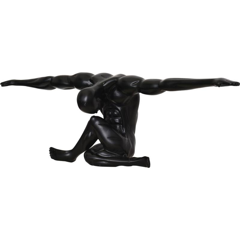 Renwil Mortal Indoor Aluminum Statue, Matte Black