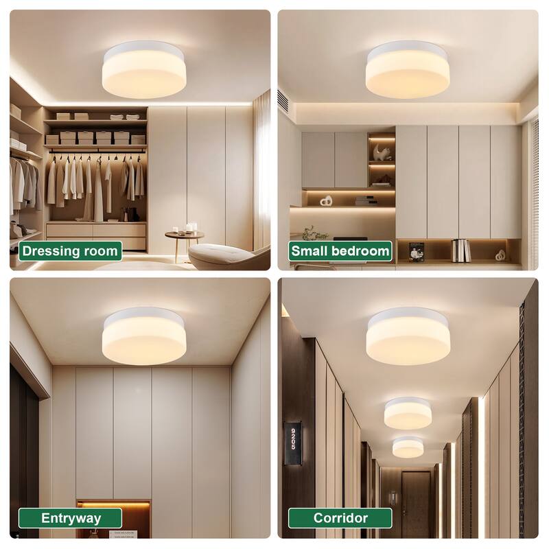 LED Flush Mount Ceiling Light Fixture, Modern Ceiling Lamp 24W 12 Inch Closet Round Surface for Bathroom Laundry Bedroom
