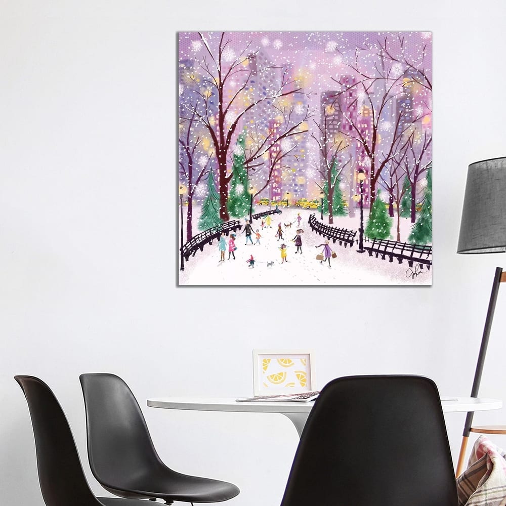 iCanvas "Snowy Night" by Joy Laforme Canvas Print