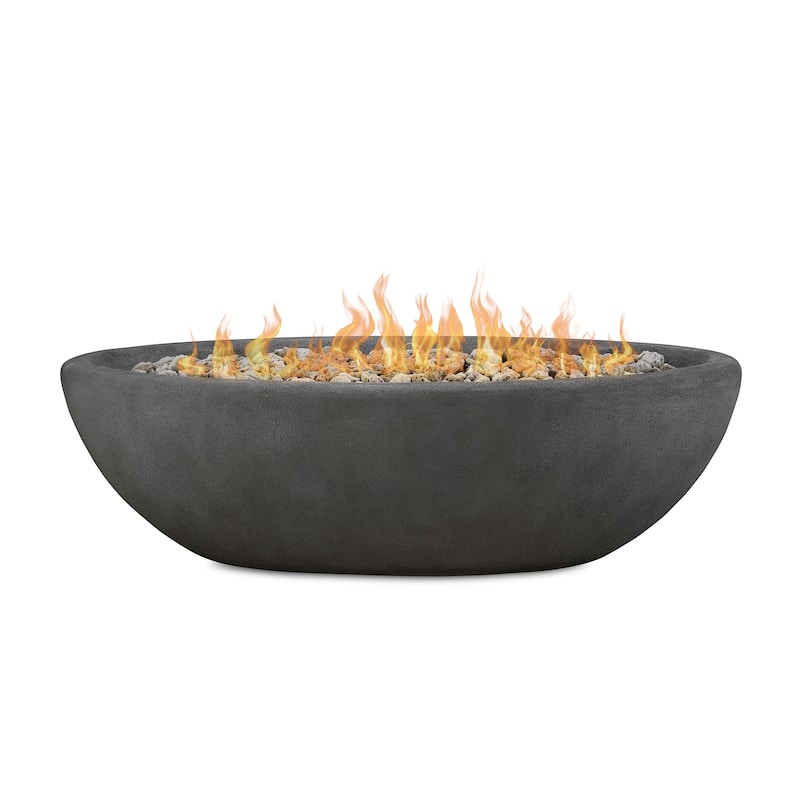 Riverside 58" Large Oval LP Fire Bowl in Shale by Real Flame