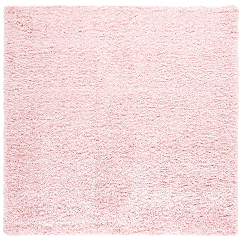 SAFAVIEH Madrid Shag Soledad Solid 2-inch Thick Rug - 5'3" Square - Blush
