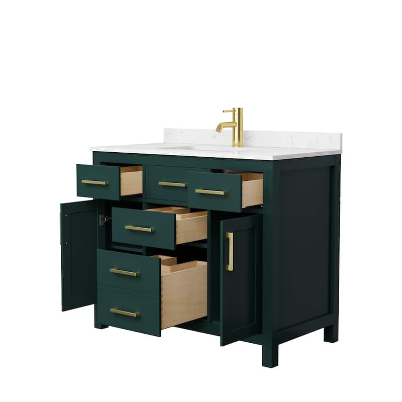 Beckett 42 Inch Single Vanity, Cultured Marble Top