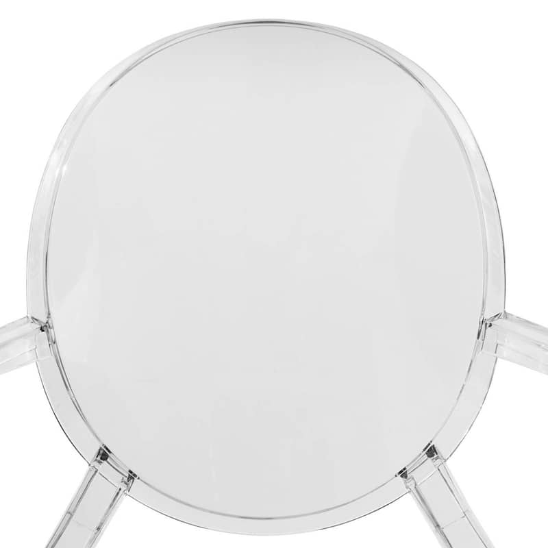 LeisureMod Carroll Modern Acrylic Chair, Set of 4 - Clear - 36 x 36.38 x 16.63