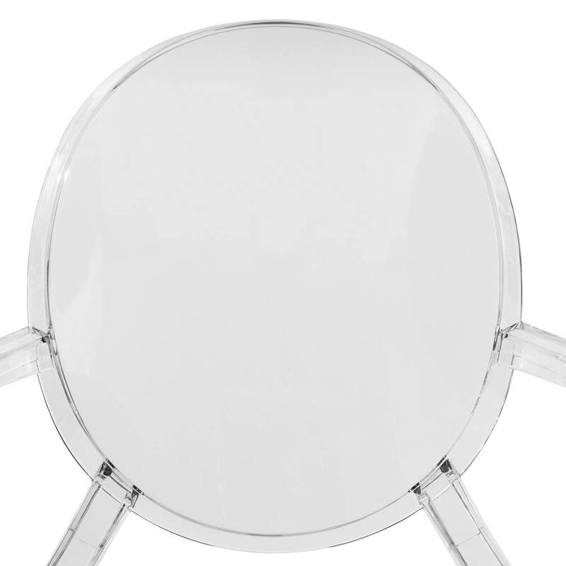 LeisureMod Carroll Modern Acrylic Chair - Clear - 36 x 36.38 x 16.63