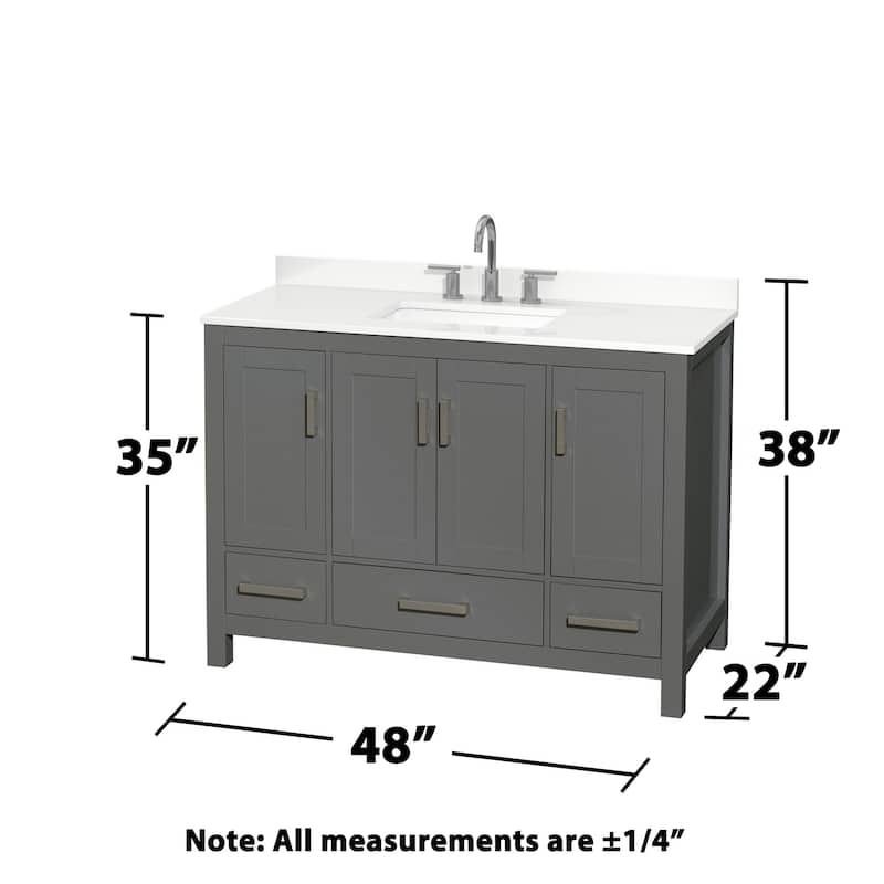 Wyndham Collection WCS141448S-QTZ-US3MXX Sheffield 48" Free Standing