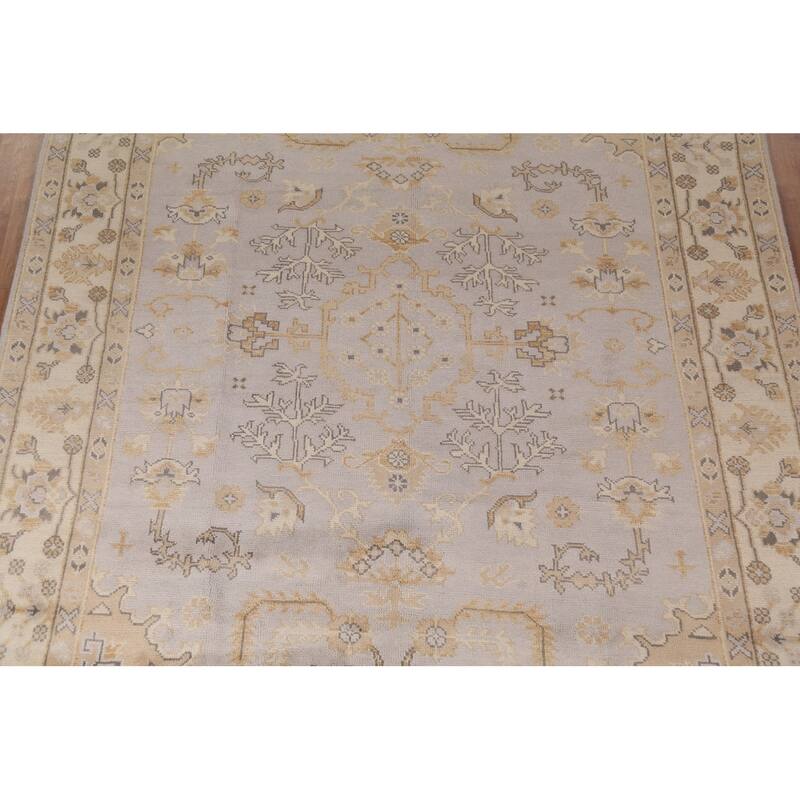 All-Over Oushak Indian Area Rug Hand-Knotted Wool Carpet - 8'2"x 10'0"