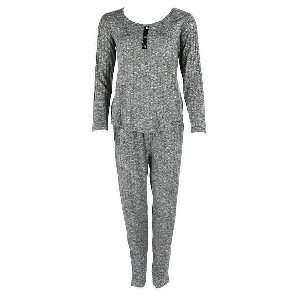 Shop Hanes Women's Ribbed Henley Pajama Set - Free Shipping On Orders ...