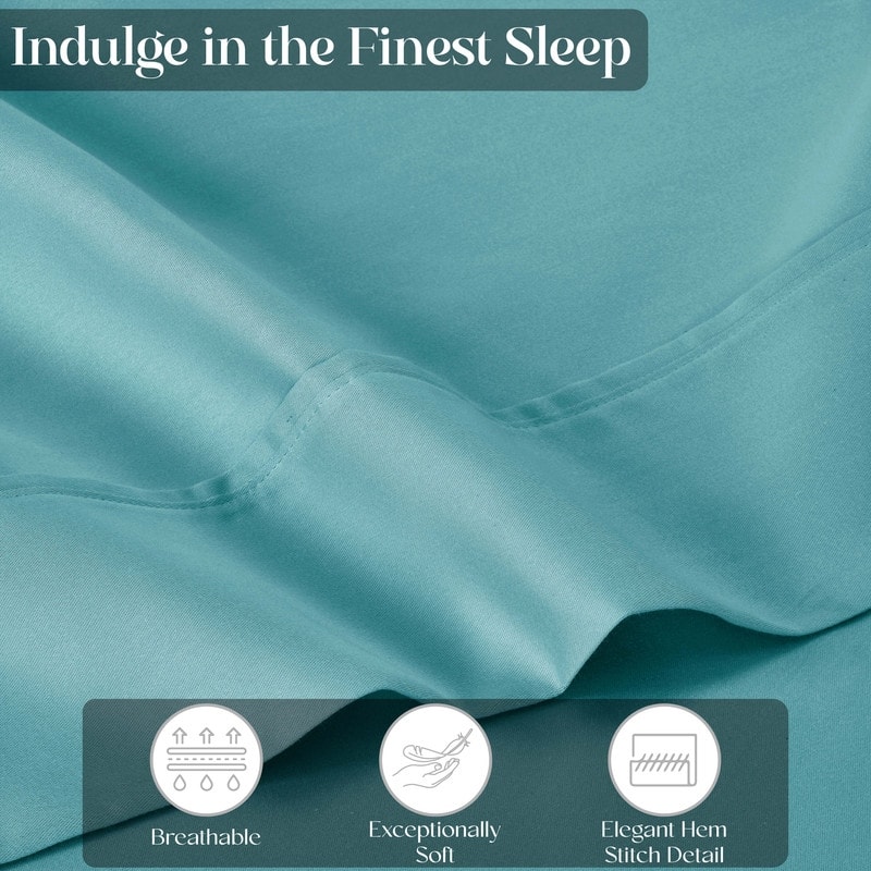 Superior Cotton Blend Solid 1500 Thread Count Deep Pocket Bed Sheet Set