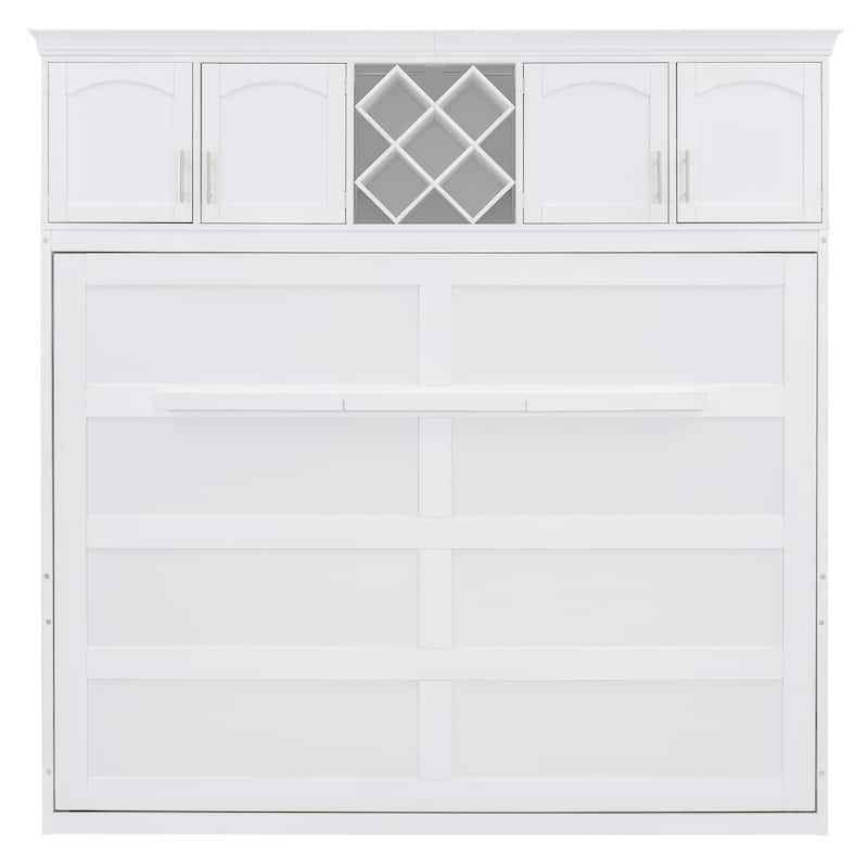 Queen Murphy Bed with Top Cabinets