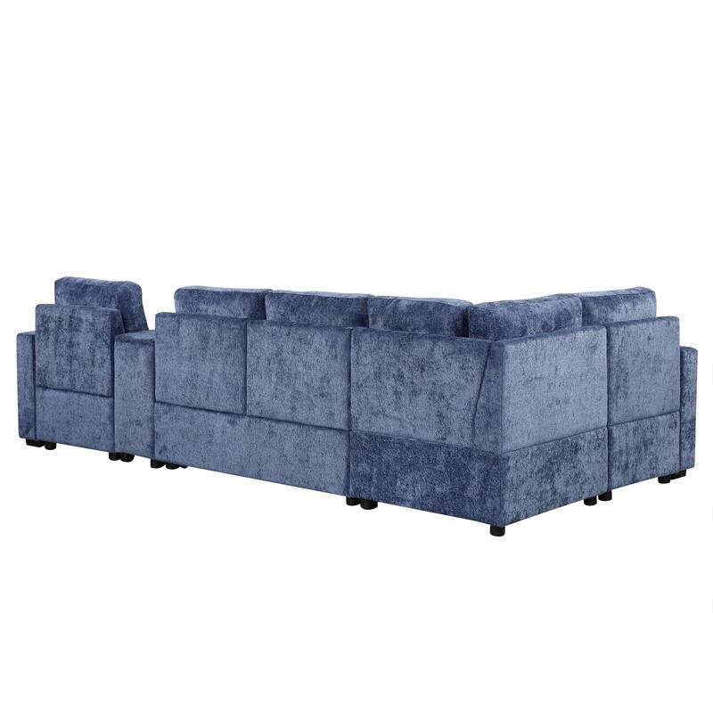 L-Shaped Pull Out Sleep Couch Bed Reversible Sleeper Sectional Sofa