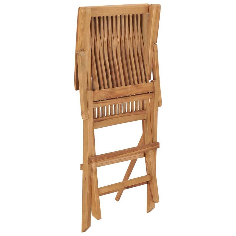 Patio Accent Chair Set of 8, Folding Design, Natural Brown Teak Wood