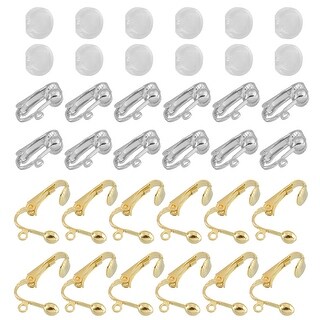 24Pcs Clip-on Earring Converter w Silicon Earring Pads, Easy Open Loop ...