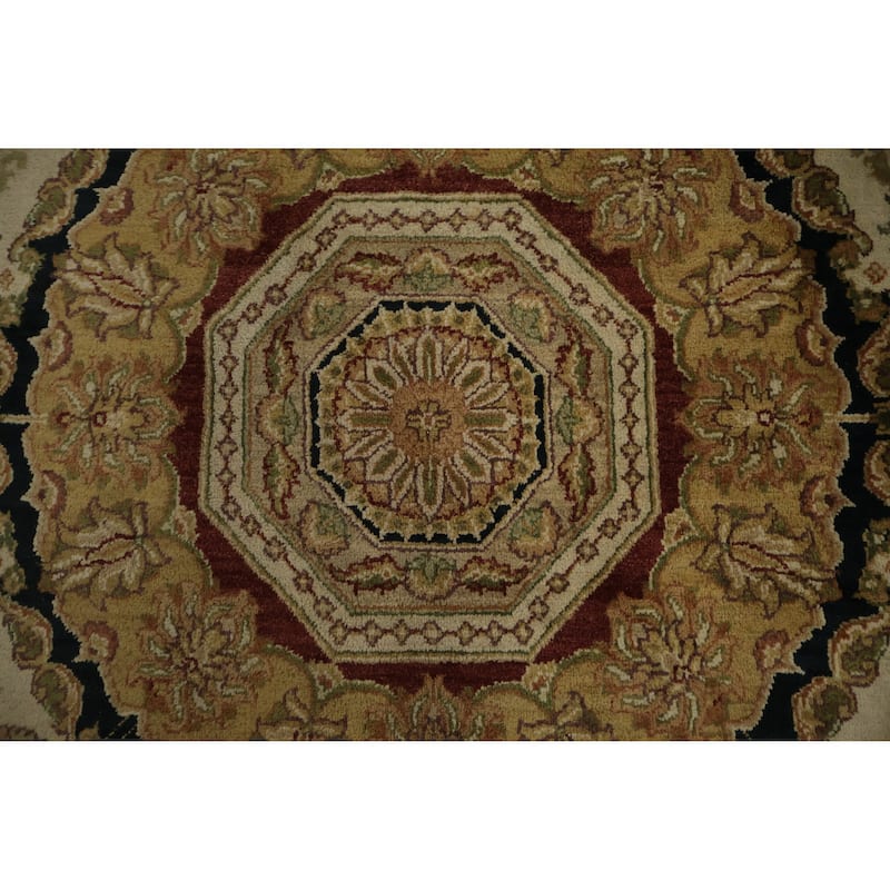 Hand Knotted Oriental 100% Wool Carpet Traditional Floral Beige & Ivories Agra Area Rug - 12' 1'' X 11' 10''