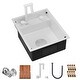 preview thumbnail 1 of 6, TORVA RV Kitchen Sink, 15 x 18 x 7 Inch Undermount Bar Sink Single Bowl Sink with Foldable Faucet Cutting Board, White White