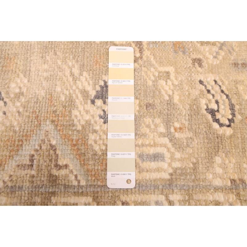 ECARPETGALLERY Hand-knotted Kavya Oushak Light Khaki Wool Rug - 5'11 x 9'0