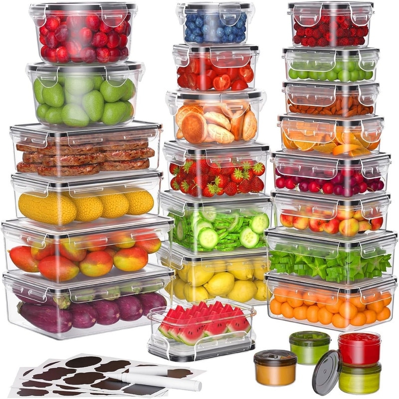  50 Pcs Large Food Storage Containers with Lids