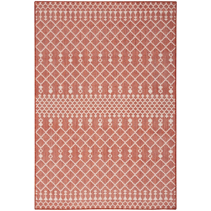 Nourison Selerno Indoor/Outdoor Moroccan Area Rug. - 7'x10' - Terracotta
