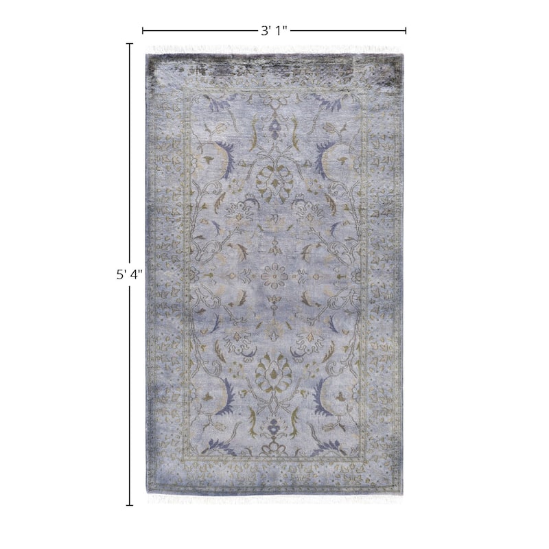 Overdyed One-of-a-Kind Hand-Knotted Area Rug - Gray - 3' 1" x 5' 4"