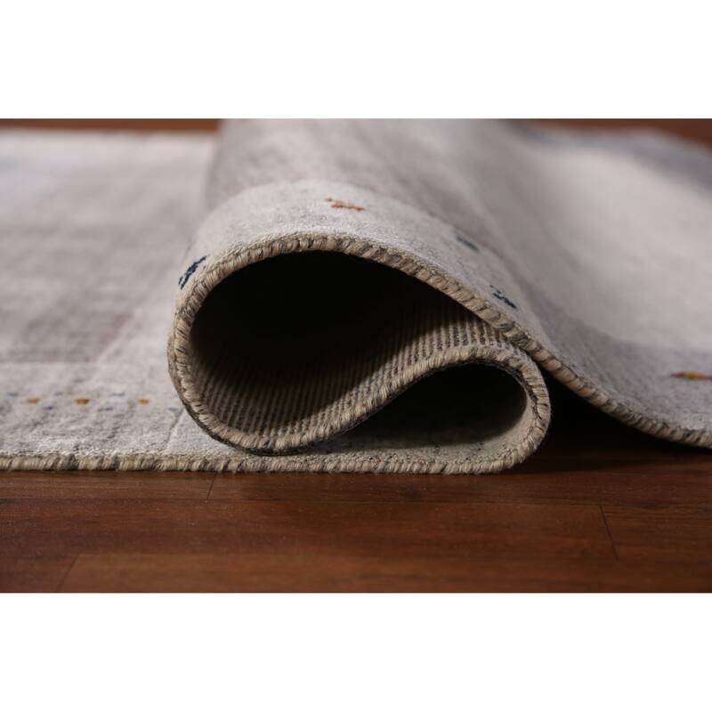 Bege Tribal Gabbeh Indian Area Rug Handmade Wool Carpet - 5'3" x 7'7"