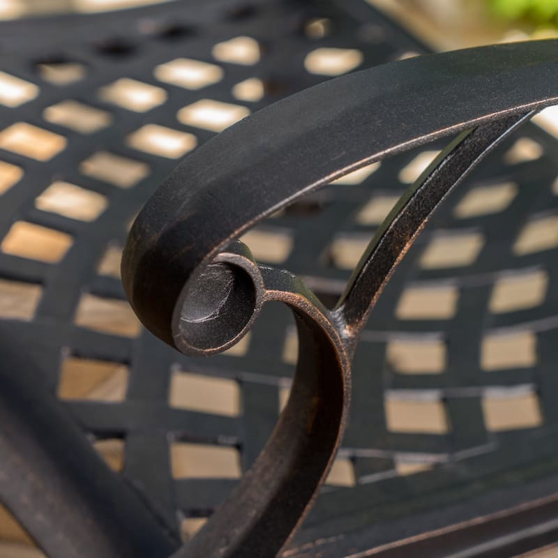 Abigal Outdoor Copper Cast Cast Aluminum Rustic Dining Collection by Christopher Knight Home