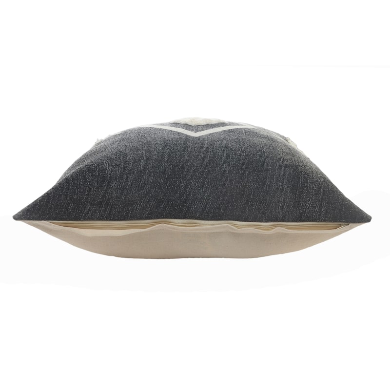 Sevita Tufted White Geometric Diamond Throw Pillow