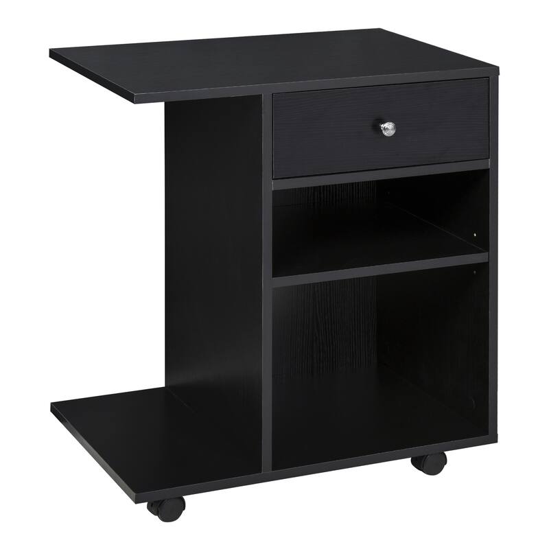 Vinsetto Printer Table Desk, Rolling Cart Stand with Wheels, Adjustable Shelf, Drawer and CPU Stand