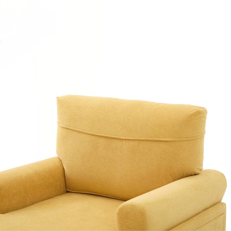 Modern Minimalist Chenille Fabric Chaise Lounge Recliner Single Sofa Living Room Bedroom