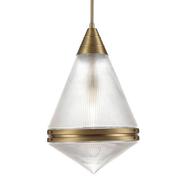 slide 1 of 1, Maxim 10395 Hargreaves 1 Light 14" Wide Pendant Natural Aged Brass