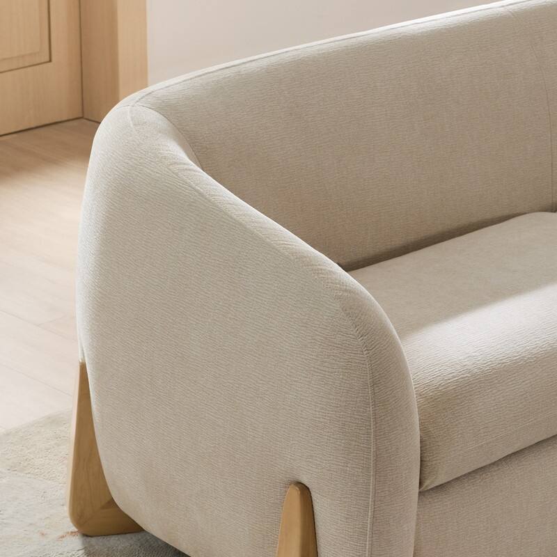 Spruce & Spring Julia Upholstered Curved Sofa Couch for Living Room