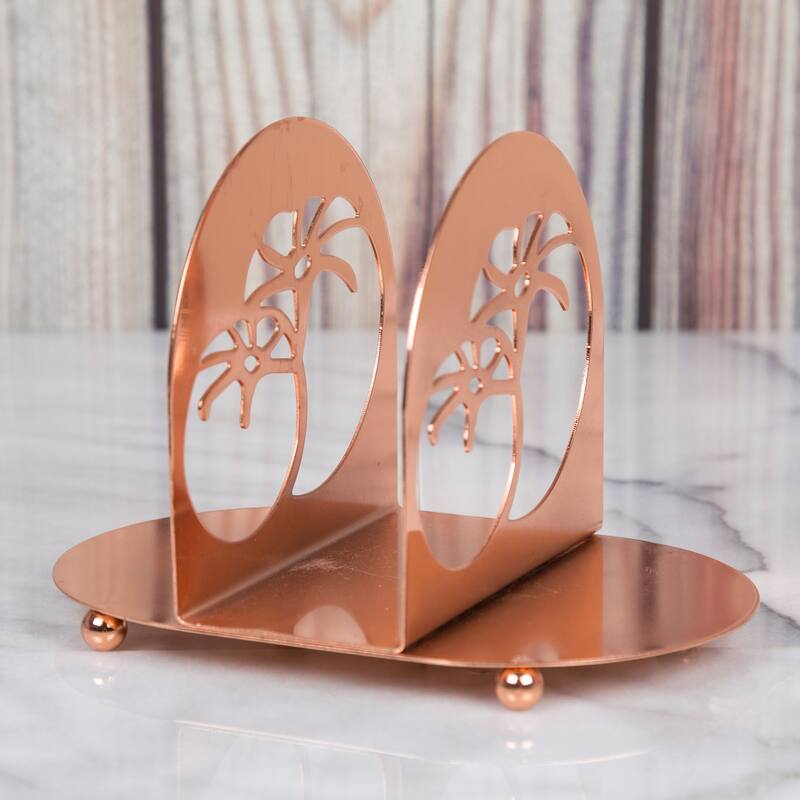 Creative Home Copper Plated Metal Napkin Condiment Holder with Tomato Motif