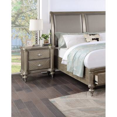 1pc Nightstand Storage Space Bedside Table