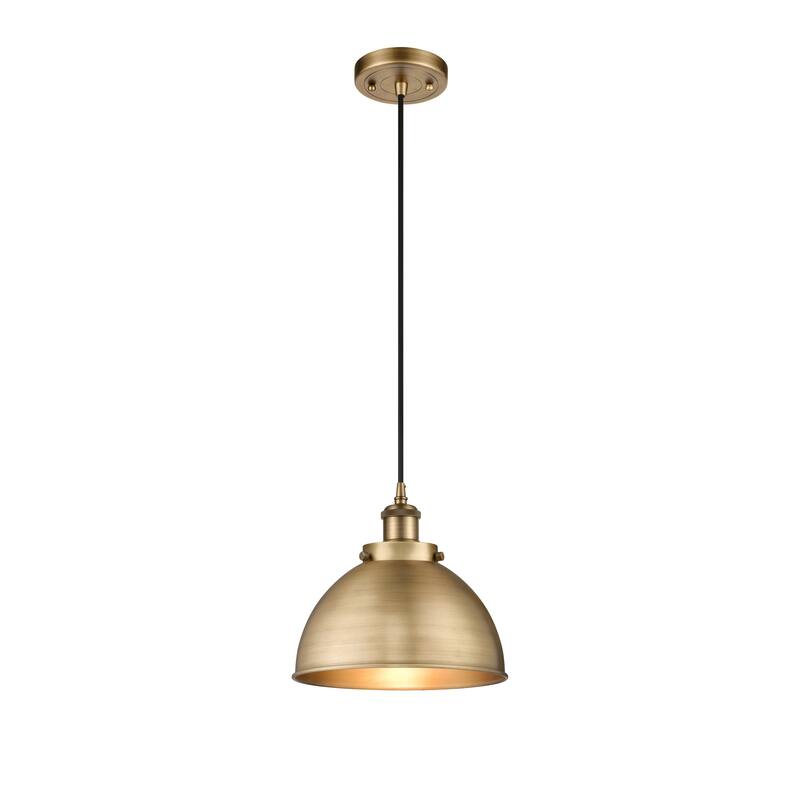 Innovations Lighting Ballston Urban - 1 Light Cord Hung Mini Pendant - Brushed Brass/Matte Black