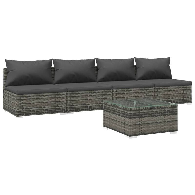 vidaXL Patio Sofa Sectional Sofa Couch Loveseat Outdoor Armchair Poly Rattan