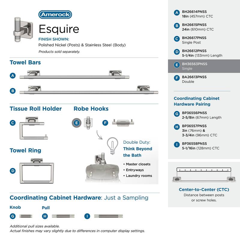 Amerock Esquire Single Robe Hook