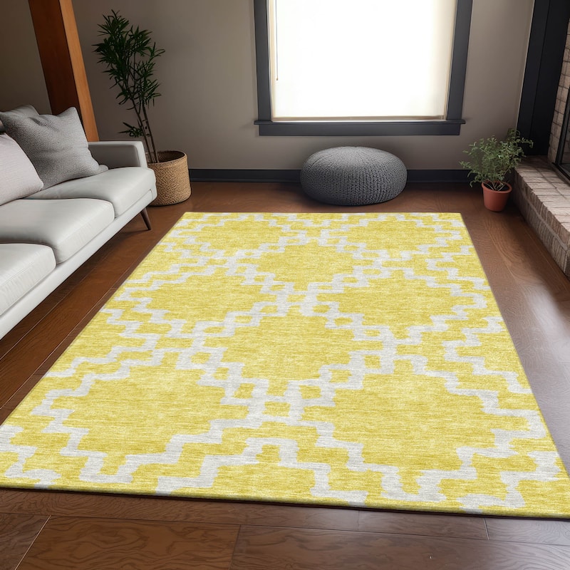 Premium Washable Super Soft Geo Trellis Mayfield Rug