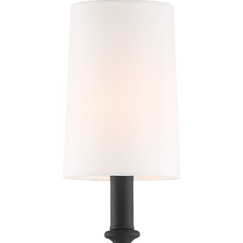 Libby Langdon For Crystorama Sylvan 1 Light Black Forged Sconce - 4.87'' W x 15.75'' H x 7.75'' D