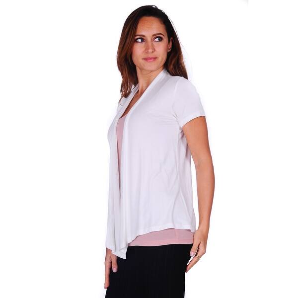 Shop Simply Ravishing Women S Basic Short Sleeve Draped Open Front