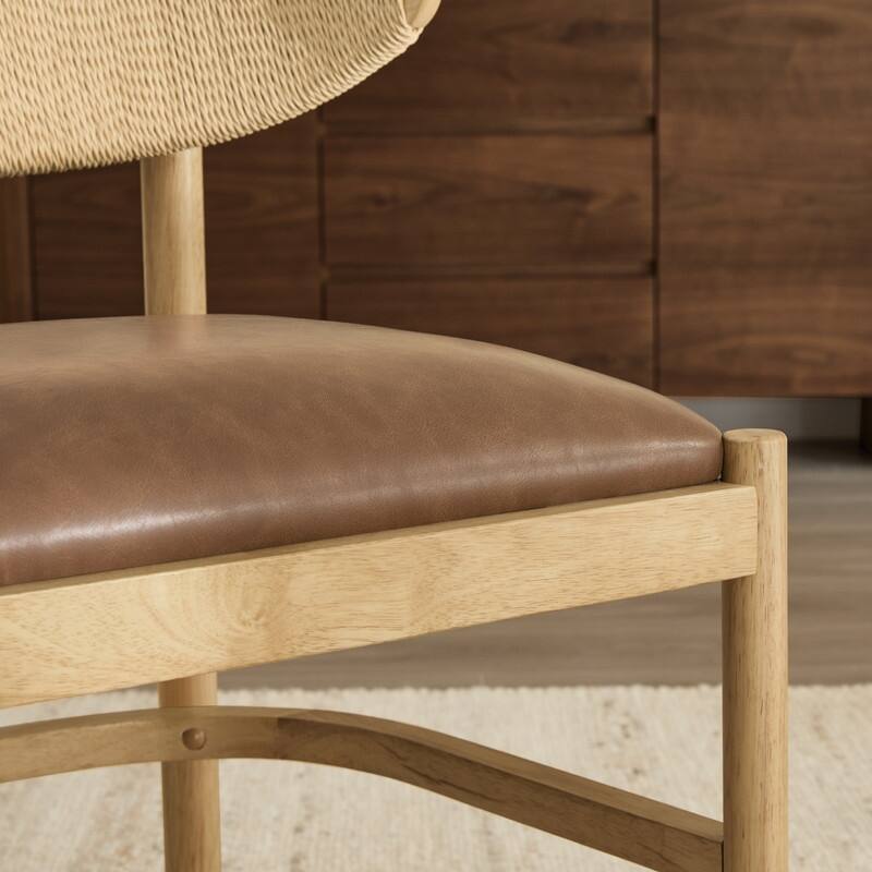 Spruce & Spring Modern Dining Chair with Handwoven Rope Back