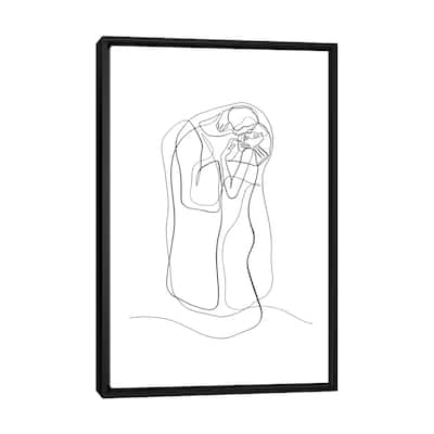 iCanvas "Gustav Klimt - The Kiss With One Line" by Dane Khy Framed Canvas Print