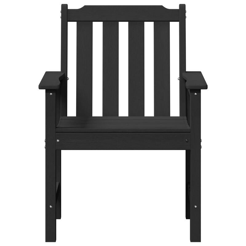 vidaXL Garden Dining Chairs 4 pcs Black 25.8x21.8x34.6 in HDPE - 25.8 x 23.2 x 34.6