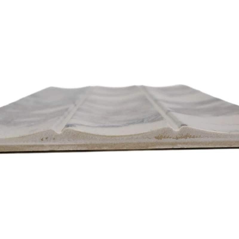Lyrical 4.5x9 Matte Marble Look Porcelain Fluted Ribbed Tile - Wall, Backplash