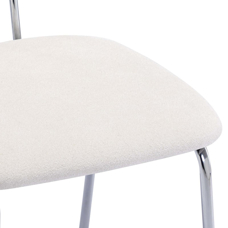 Fabric Rattan Back Dining Chairs Counter Stools with Metal Legs