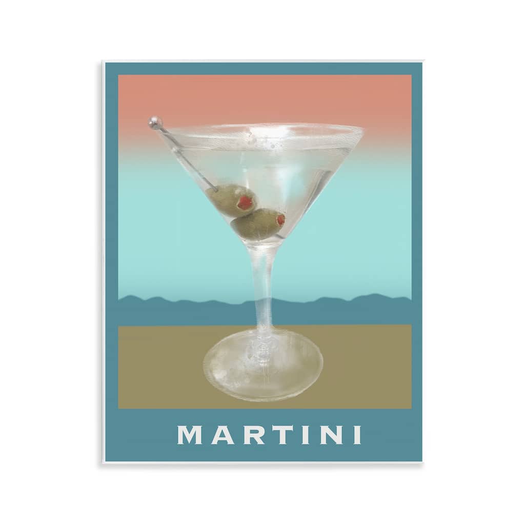 Stupell Martini over Muted Tones Wall Plaque Art Design By Matthew Piotrowicz
