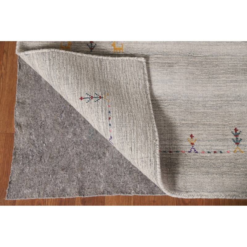 Gabbeh Oriental Area Rug Hand-Knotted Wool Carpet - 8'0"x 9'8"